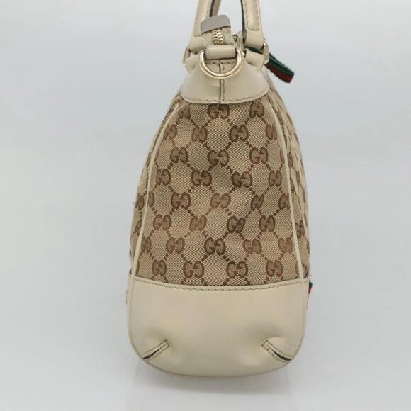 GUCCI GG Canvas Web Sherry Line Hand Bag 2way Beige Gold 269894 Auth BA2226 - Picture 6 of 16